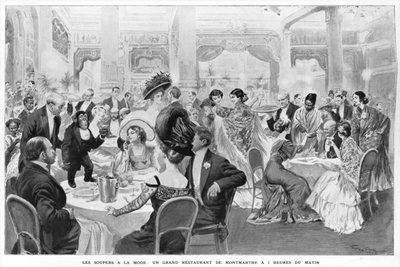 Modische Abendessen, ein gutes Restaurant in Montmartre um zwei Uhr morgens, 1908 von Georges Bertin Scott